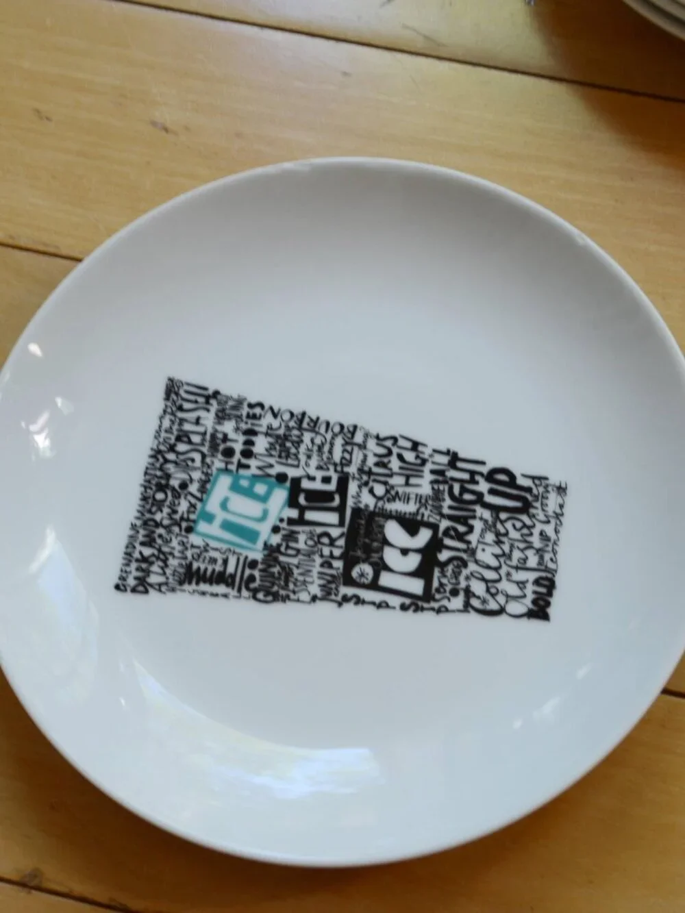 Crate & Barrel Chill Stir Sip Shak APPETIZER Black & White Plates Set of 4